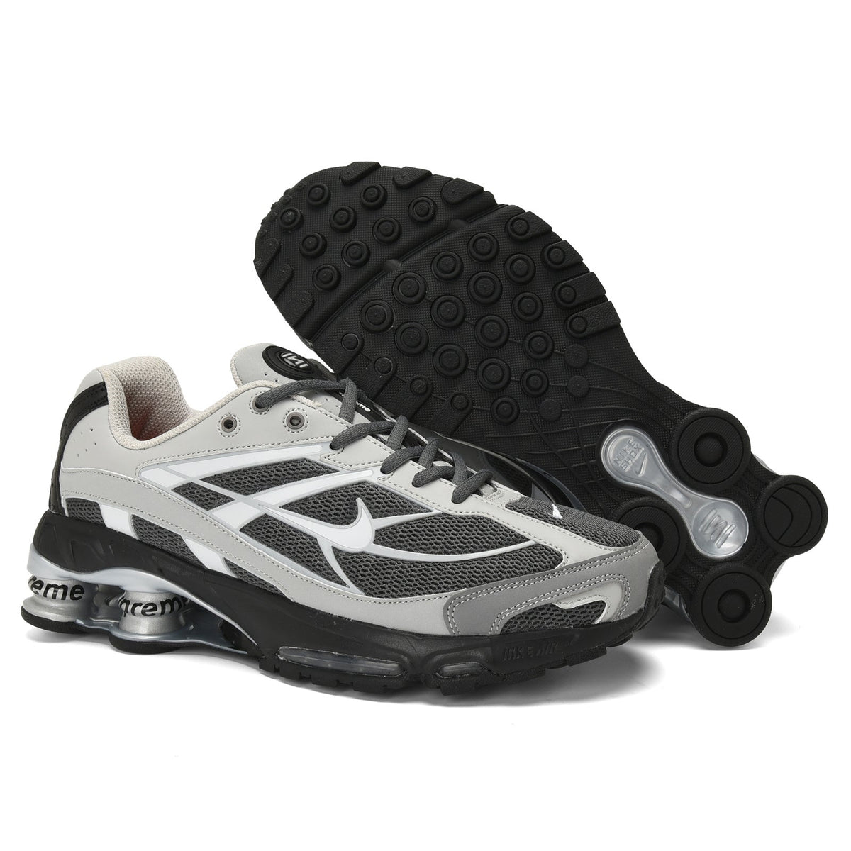 Nike Shox Ride 2 Sneakers in White, Gray and Red