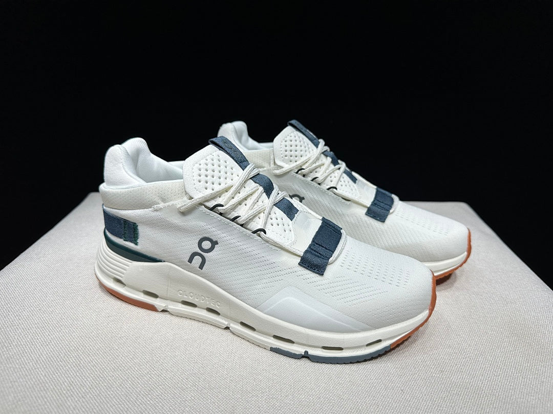 On Cloudnova 2 Sneakers in Ivory and Olive