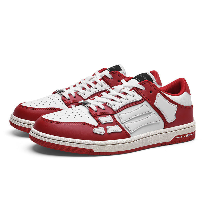 AIVIIRI Red and White Low-Top Sneakers MFS003-324