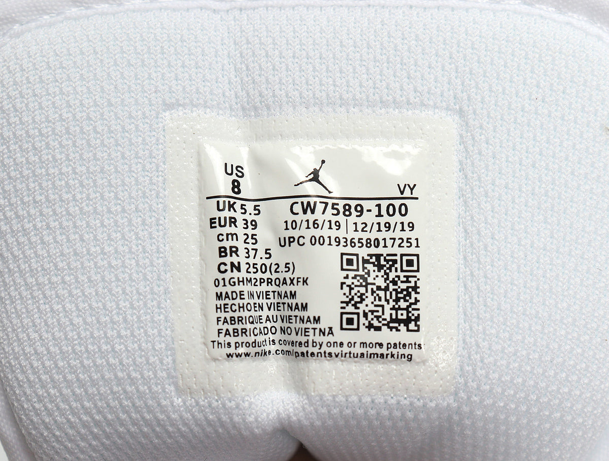 Jordan 1 High White Basketball Sneakers CW7589-100