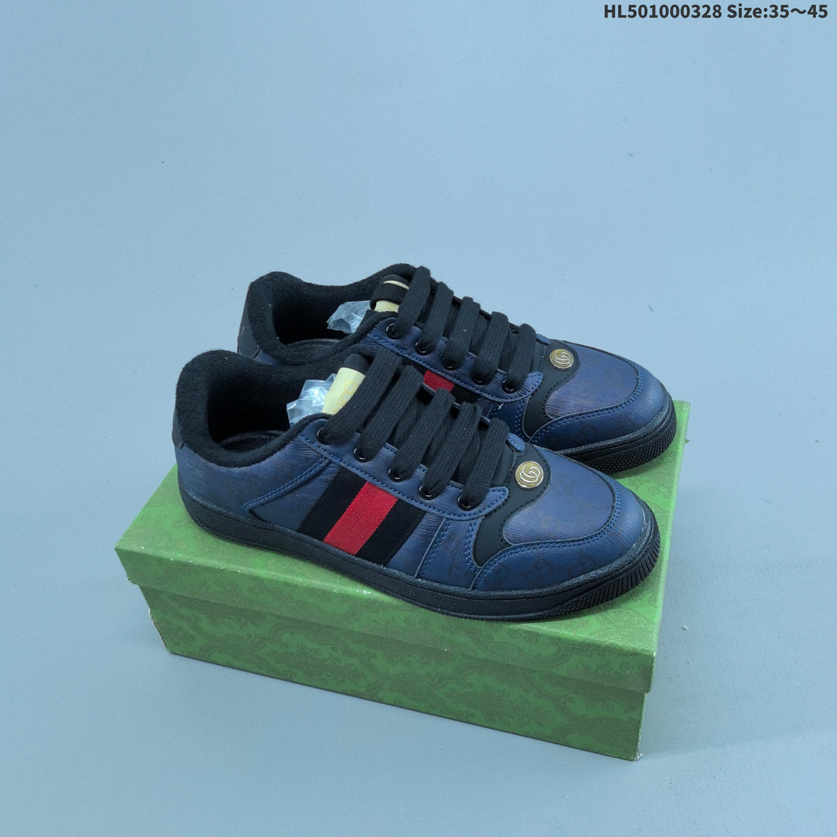 Gucci Distressed Screener Low-Top Sneakers