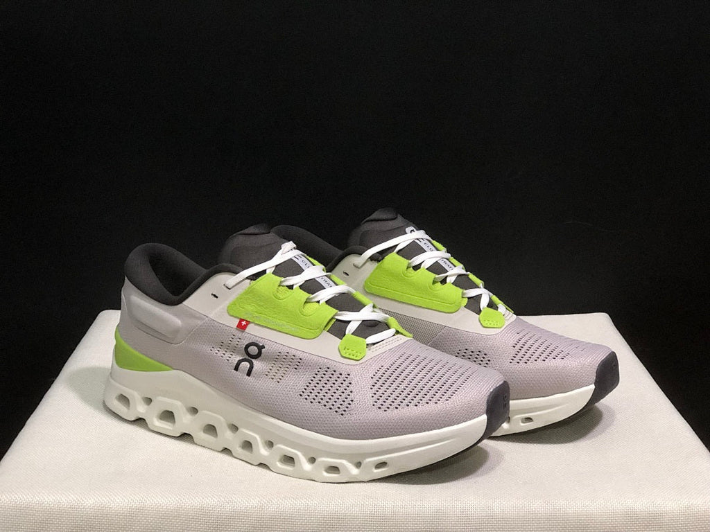 On Cloudstratus 3 Running Shoes, White Grey Green