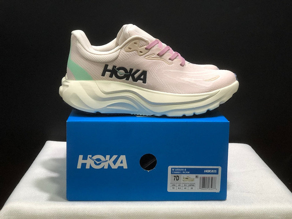 HOKA Arahi 8 Women's Running Shoes, Pink and Mint