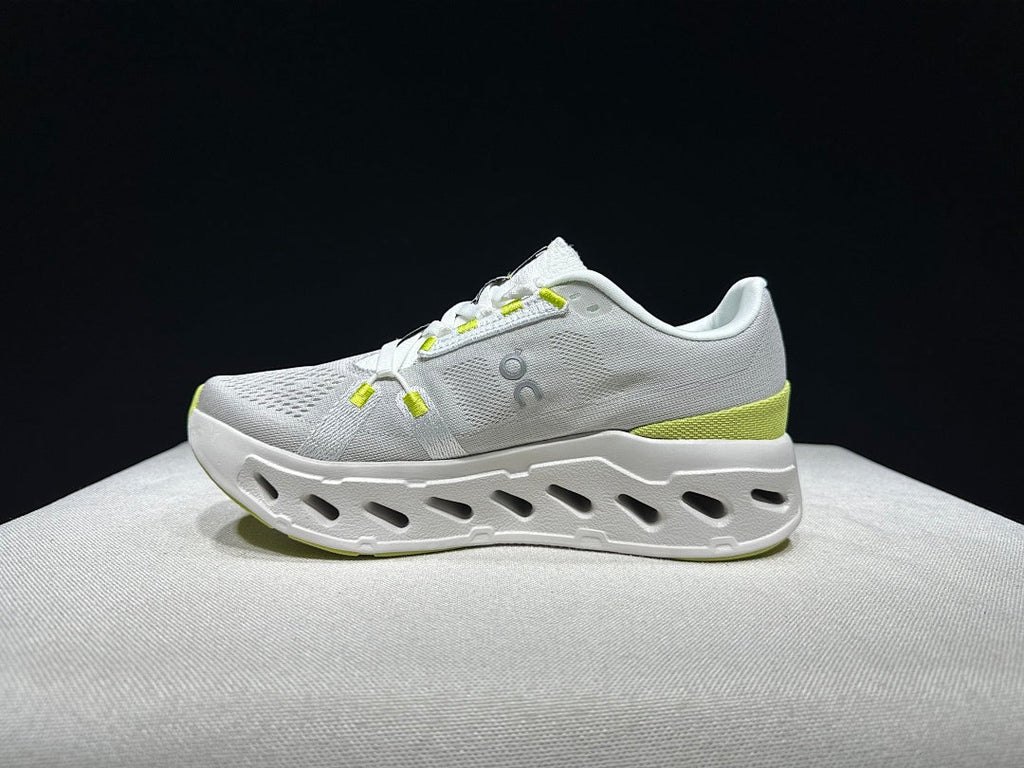 On Cloudeclipse White Green Running Sneakers
