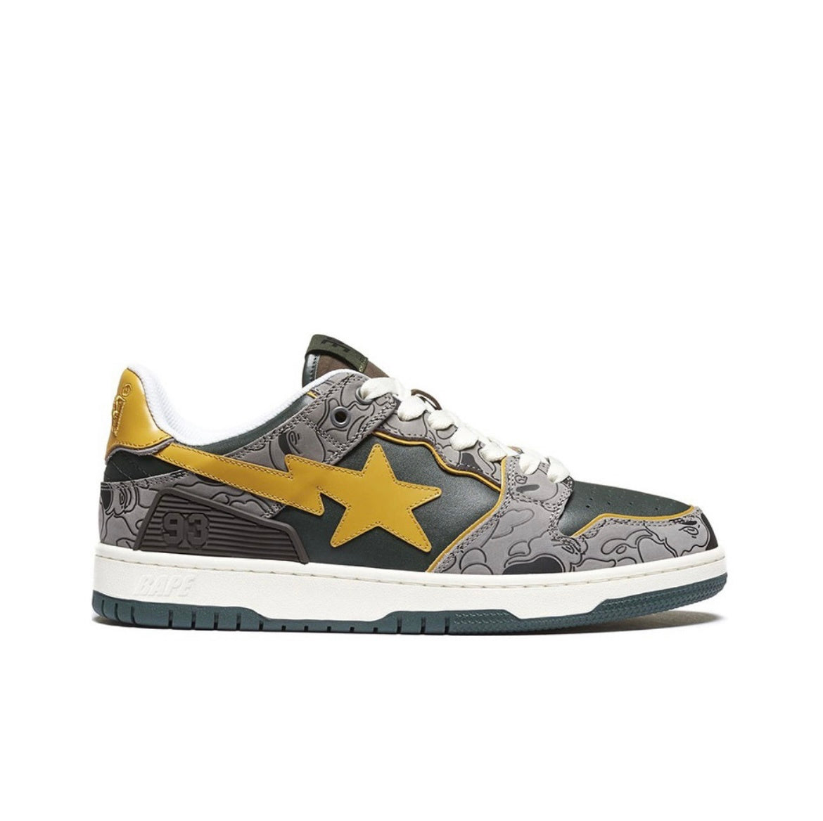 BAPE SK8 Sta Sneakers Gray Yellow 1H80-191-007