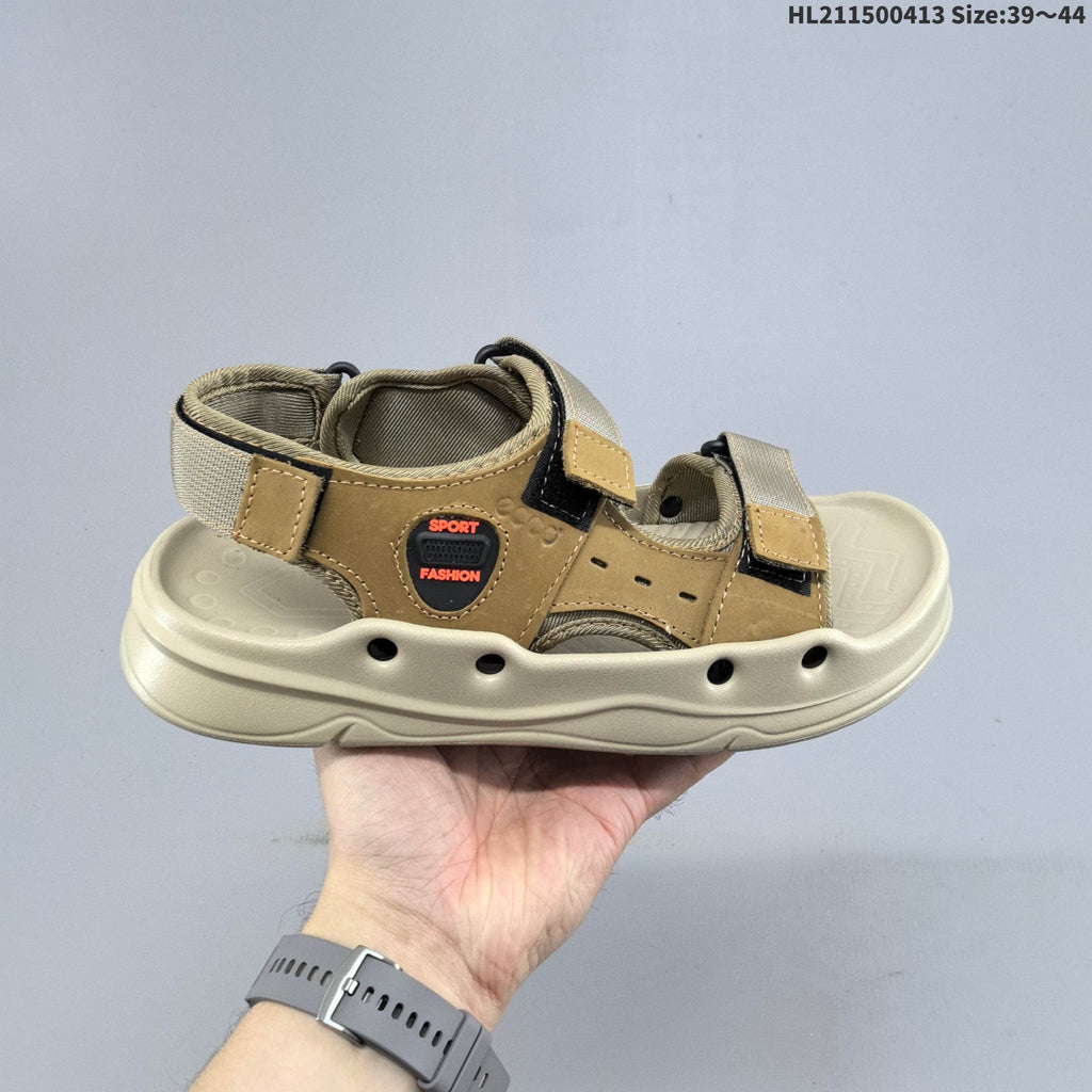 ECCO Outdoor Casual Sandals with Adjustable Hook-and-Loop Straps