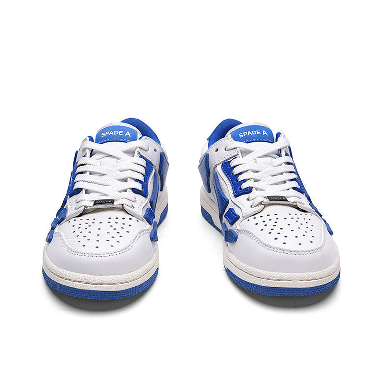 White and Blue Low-Top Sneakers MFS003-123