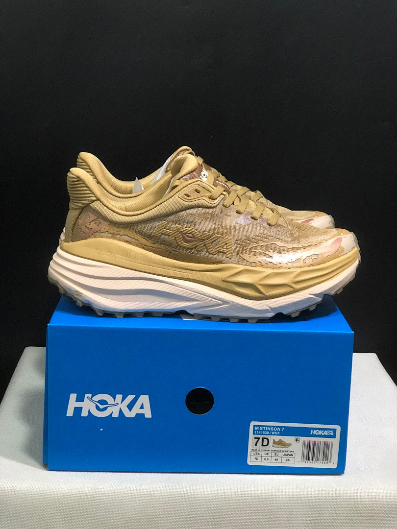 HOKA Stinson 7 Trail Running Shoes, Sand Camo