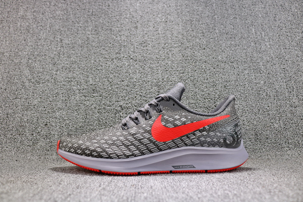Nike Air Zoom Pegasus 35 Running Shoes, Grey/Crimson 942851-006