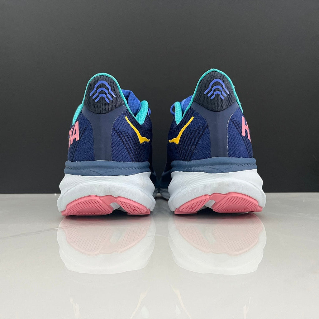HOKA Clifton 9 Running Shoes in Navy and Light Blue