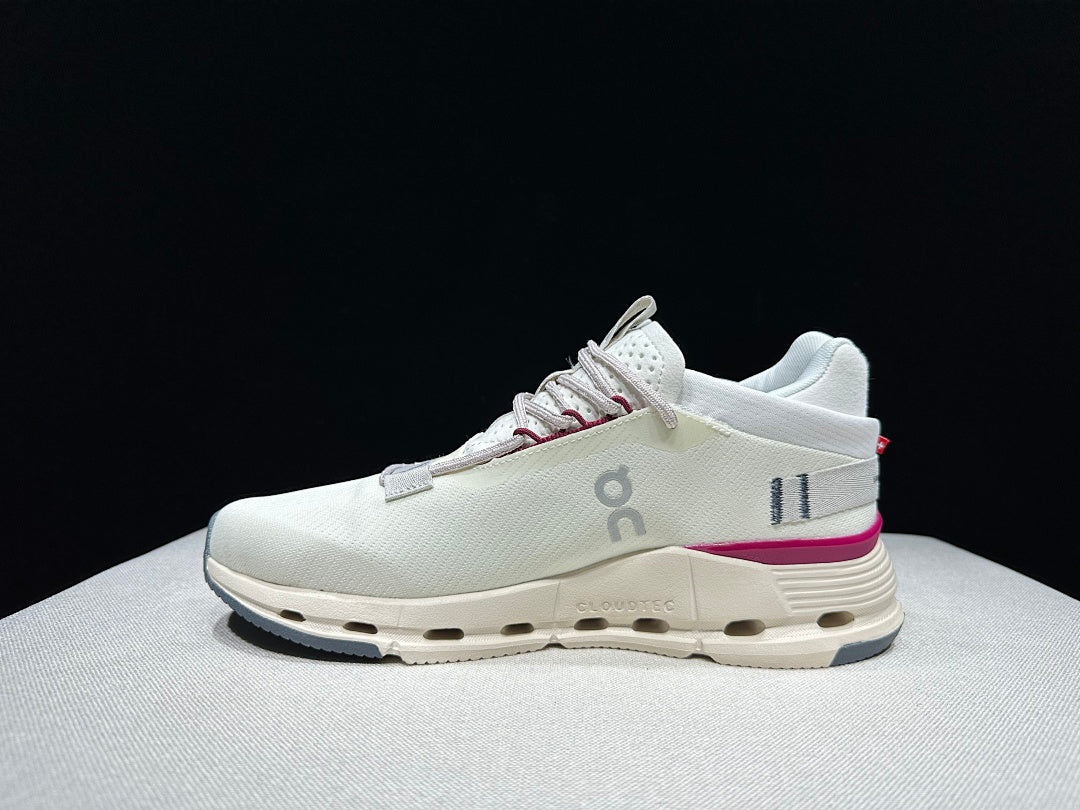On Cloudnova 2 Sneakers in Ivory and Pink