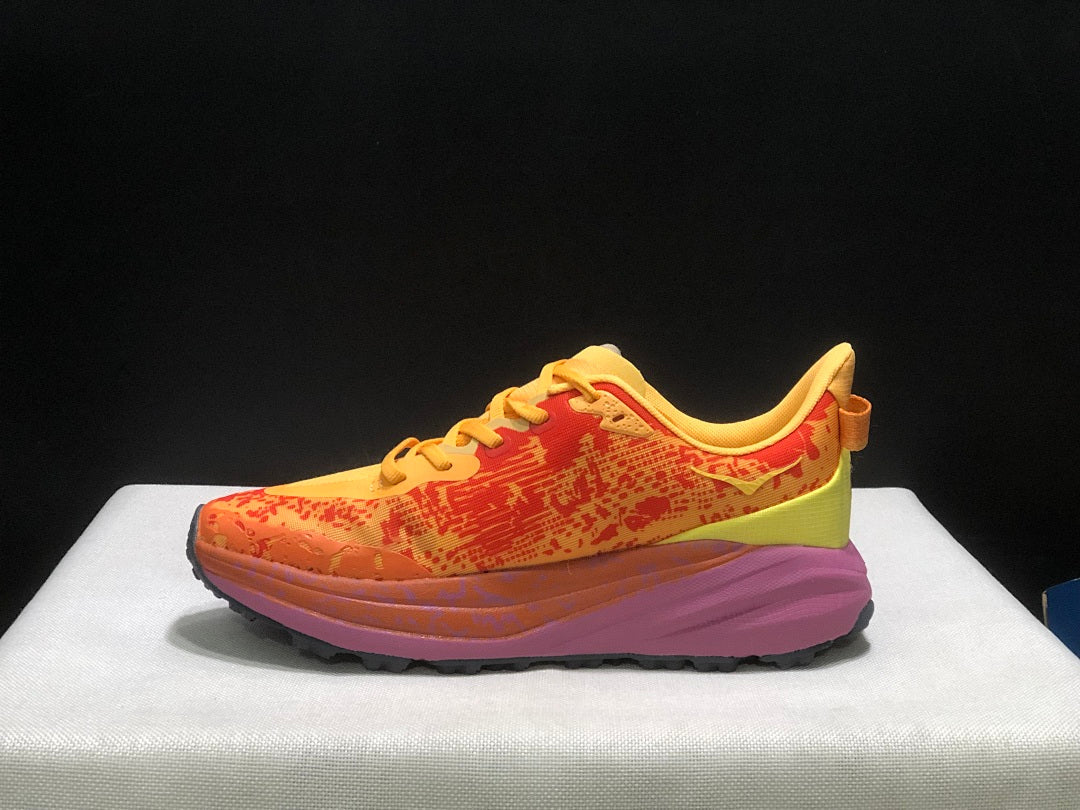 HOKA Speedgoat 6 Trail Running Shoes, Orange and Yellow