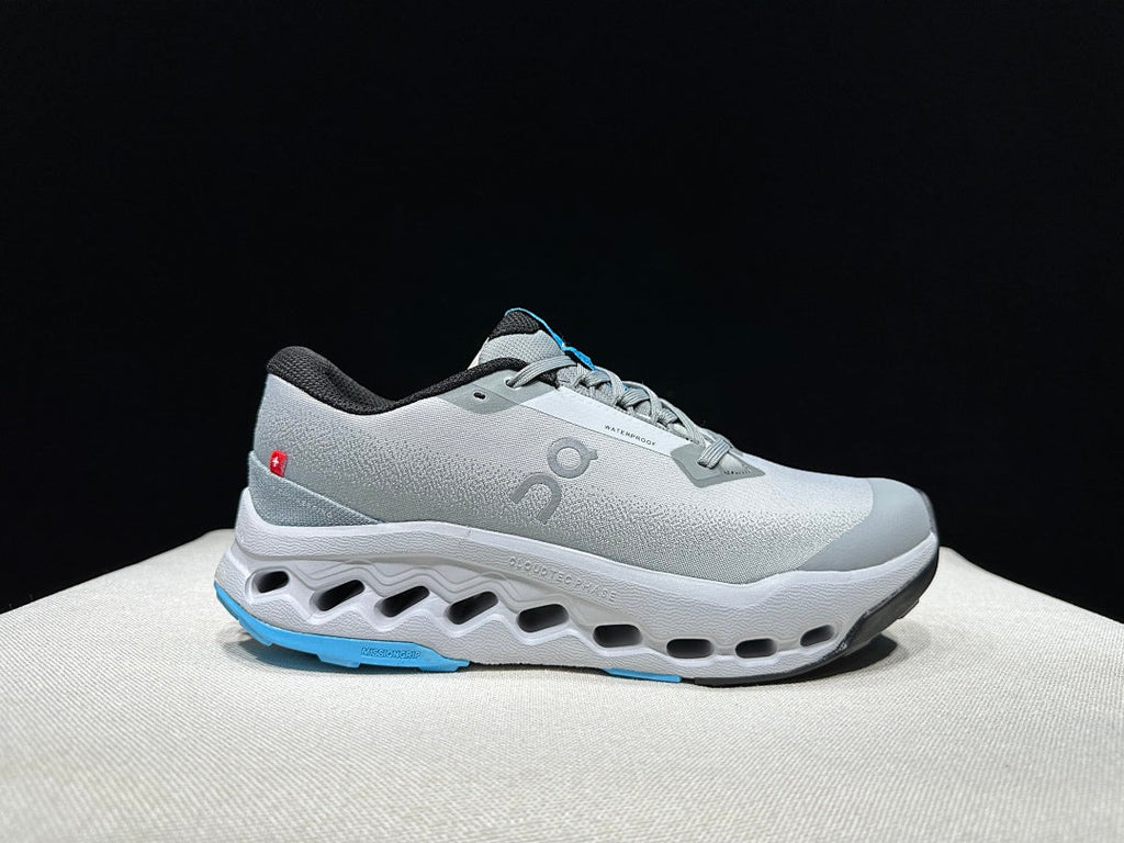 On Cloudsurfer Trail 2 Waterproof Trail Running Shoes Gray Blue