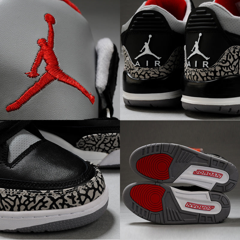 Jordan Air Jordan 3 Black Grey Red High-Top Sneakers
