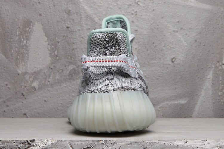Yeezy 350 V2 Knit Sneakers in Gray and Mint
