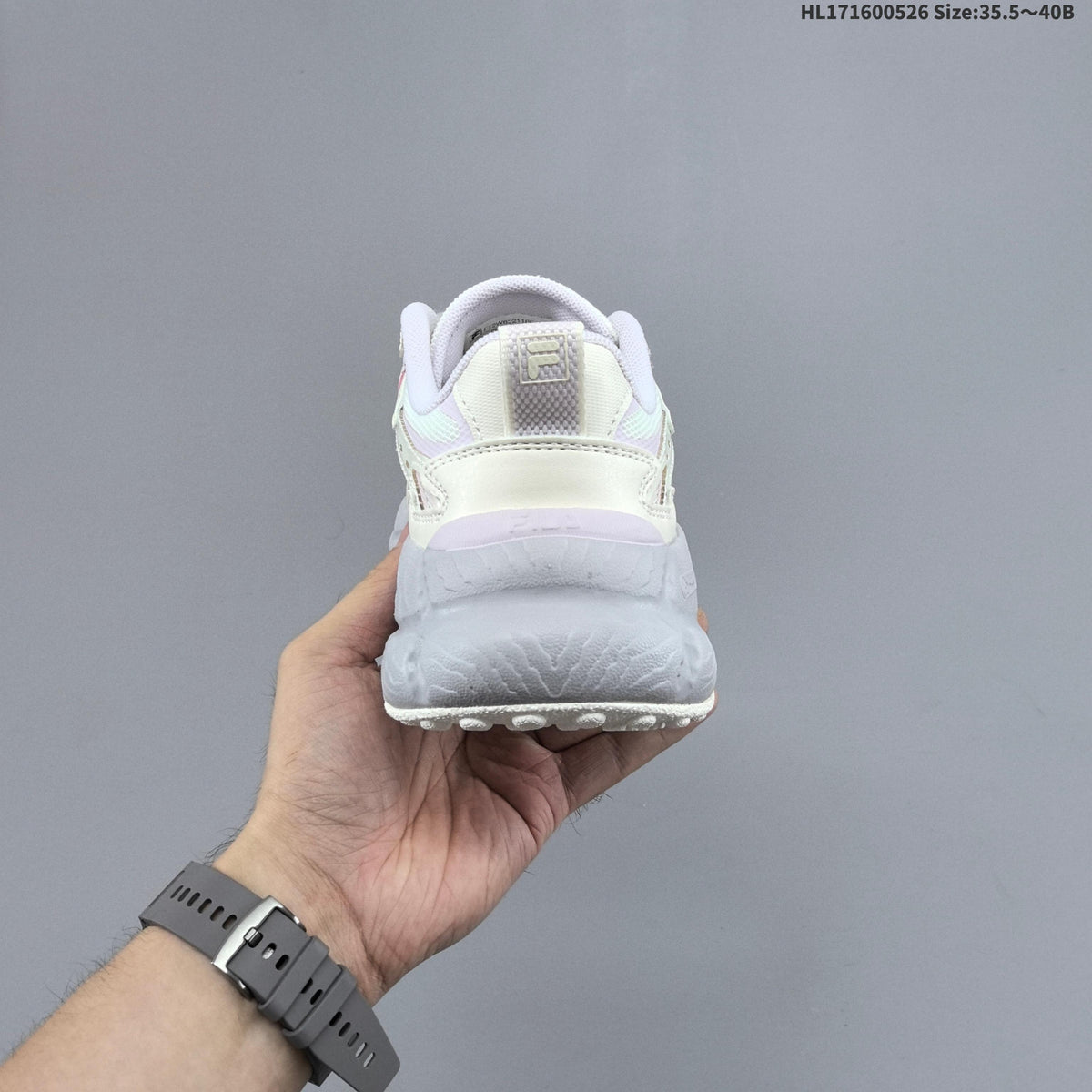 FILA FERN Low-Top Sneakers in Ivory and Lavender
