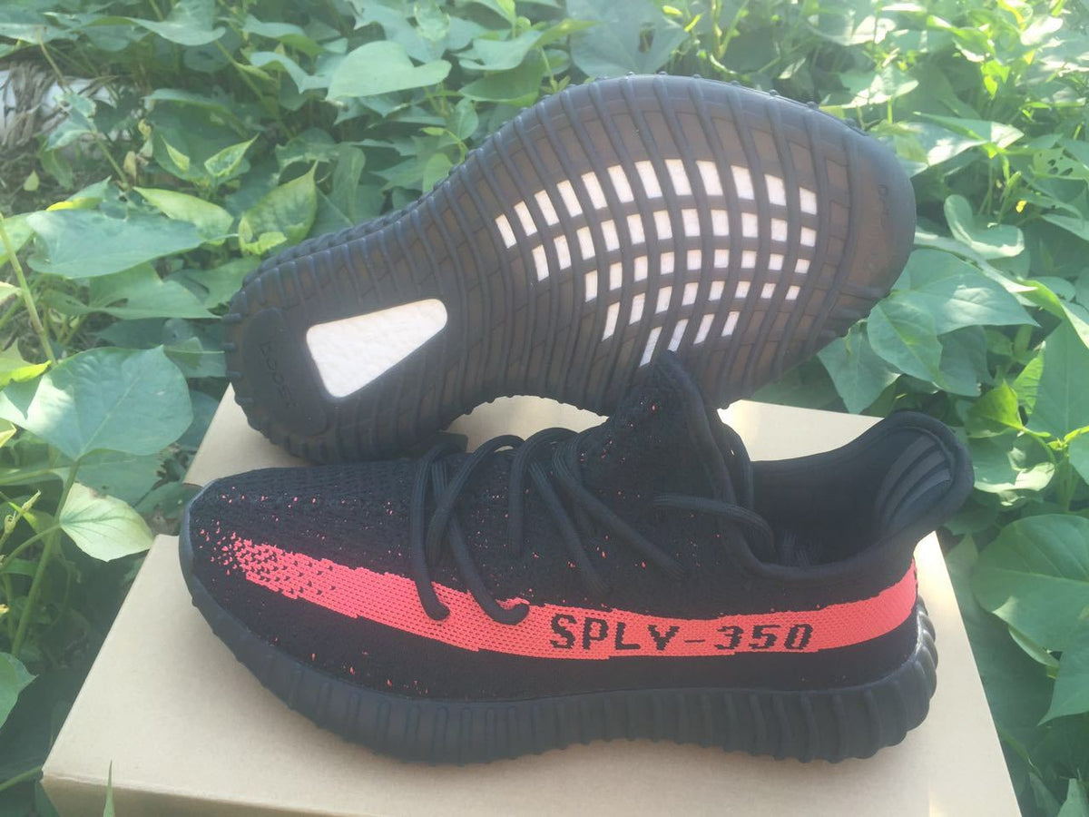 Yeezy Boost 350 V2 Black and Bright Coral Sneakers