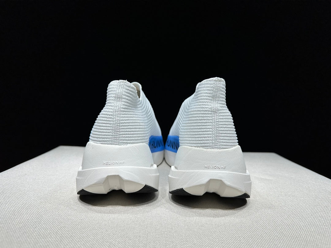On Cloudboom Strike LS Running Shoes, White and Blue