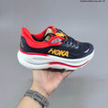 HOKA Bondi 9 Running Shoes in Navy, Red and Yellow