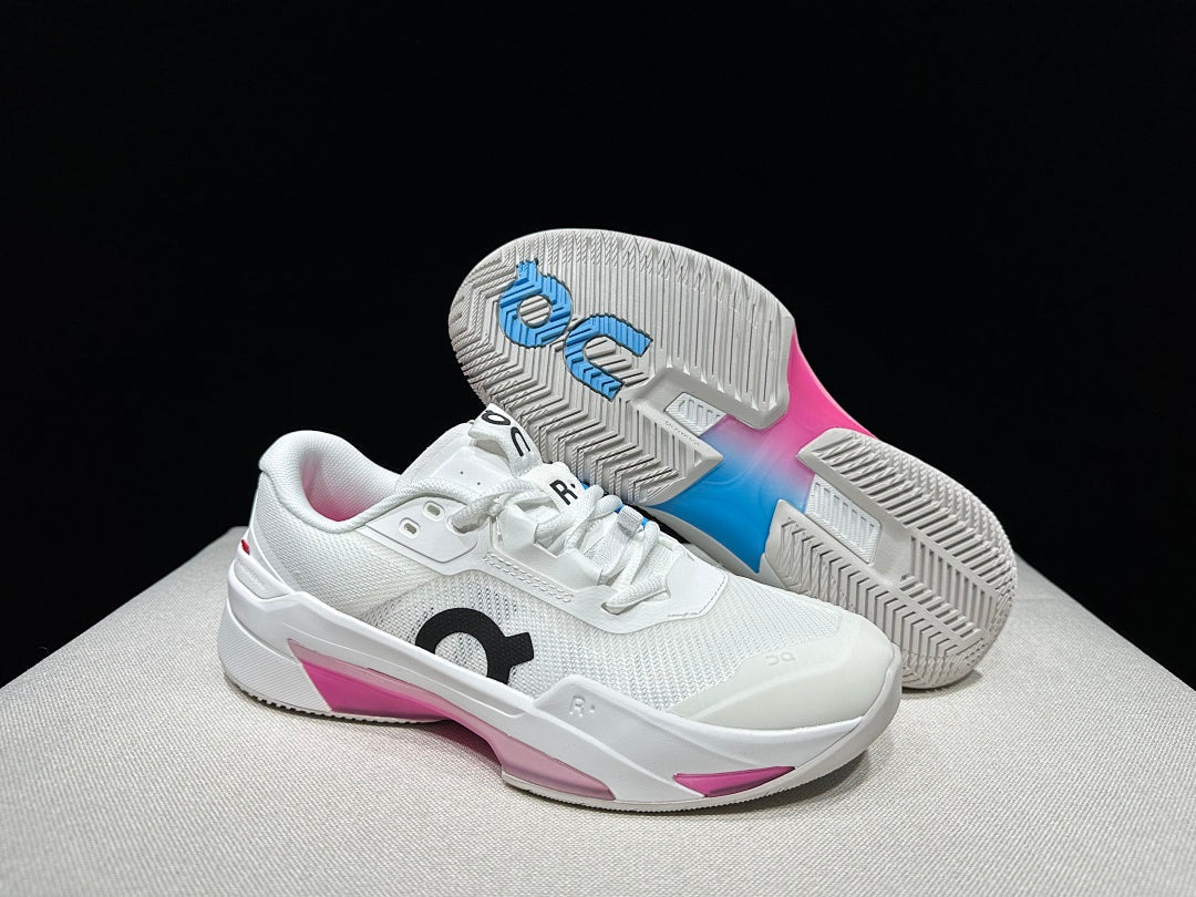 On The Roger Pro Fire Clay White Court Sneakers