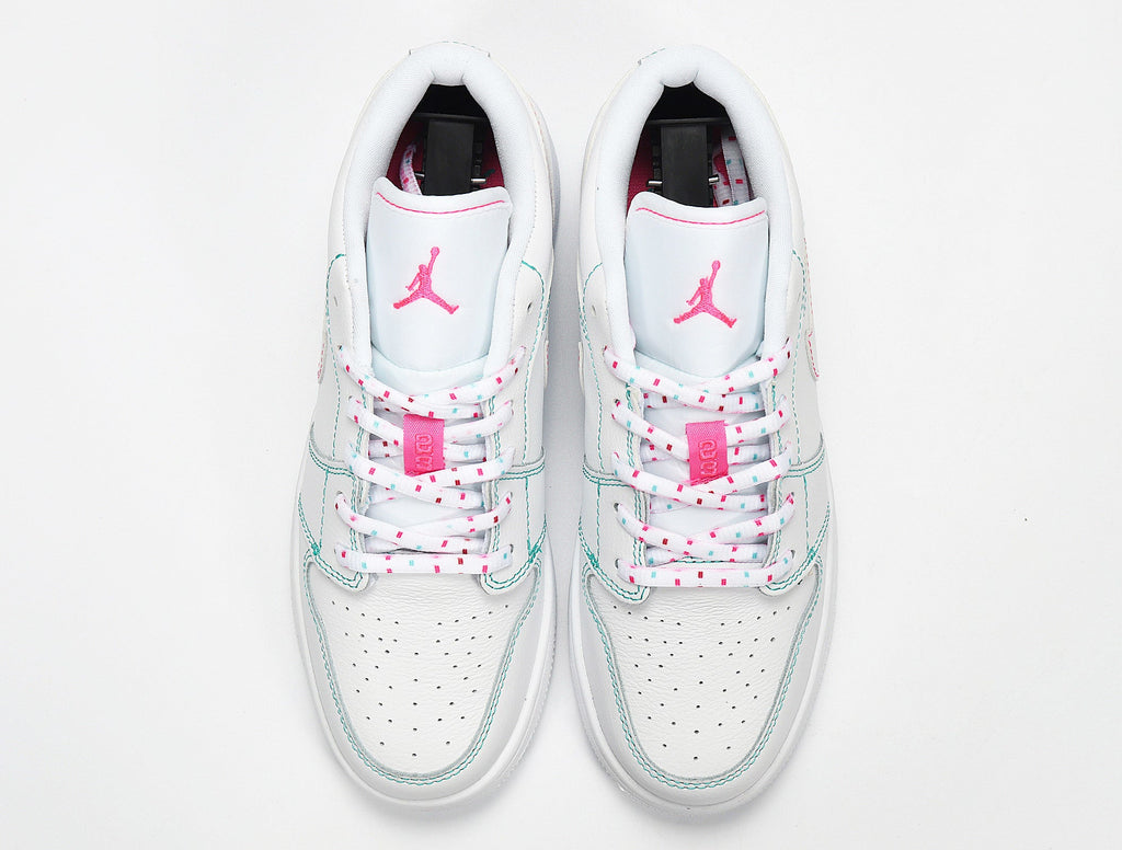 Jordan 1 Low White Pink Sneakers Style 554723-101