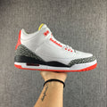 Air Jordan 3 White, Red and Black High-Top Sneakers