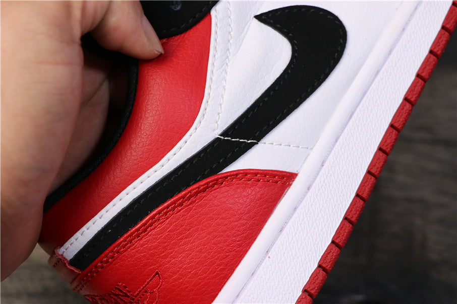 Air Jordan 1 Low Black Toe Red, White and Black Sneakers