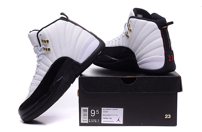 Jordan Air Jordan 12 Retro White and Black High-Top Sneakers