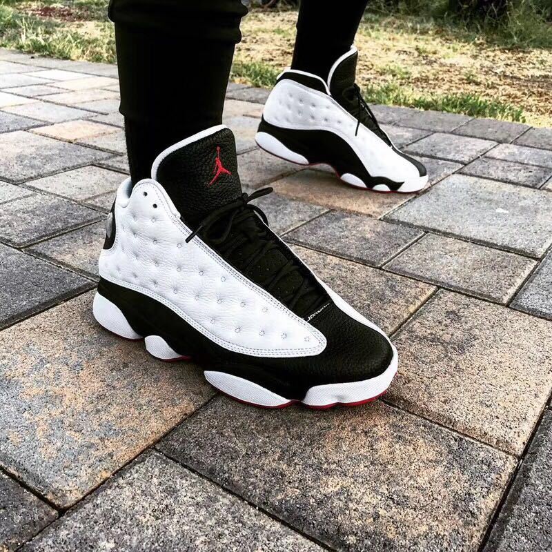 Air Jordan 13 He Got Game Sneakers Black White Red