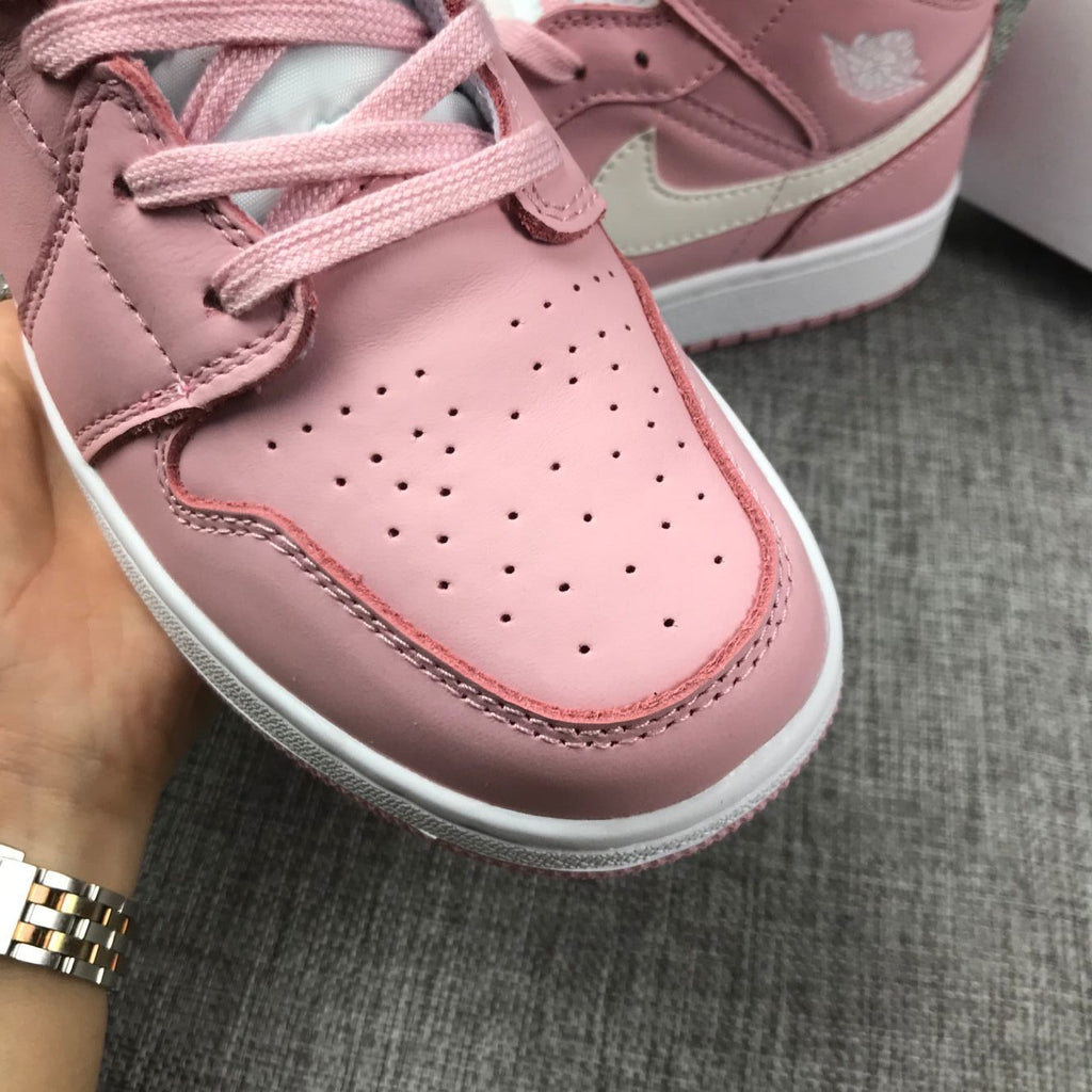 Jordan 1 Mid Pink Women’s Sneakers 555112-100