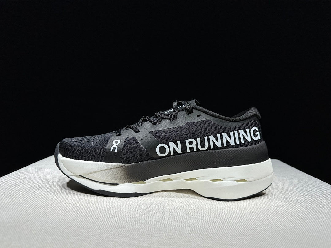 On Cloudboom Max Running Shoes, Black/White