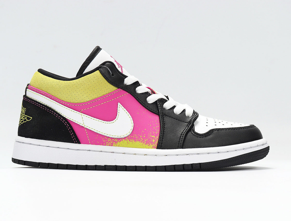 Jordan 1 Low Yellow Pink Black Sneakers CW5564-001