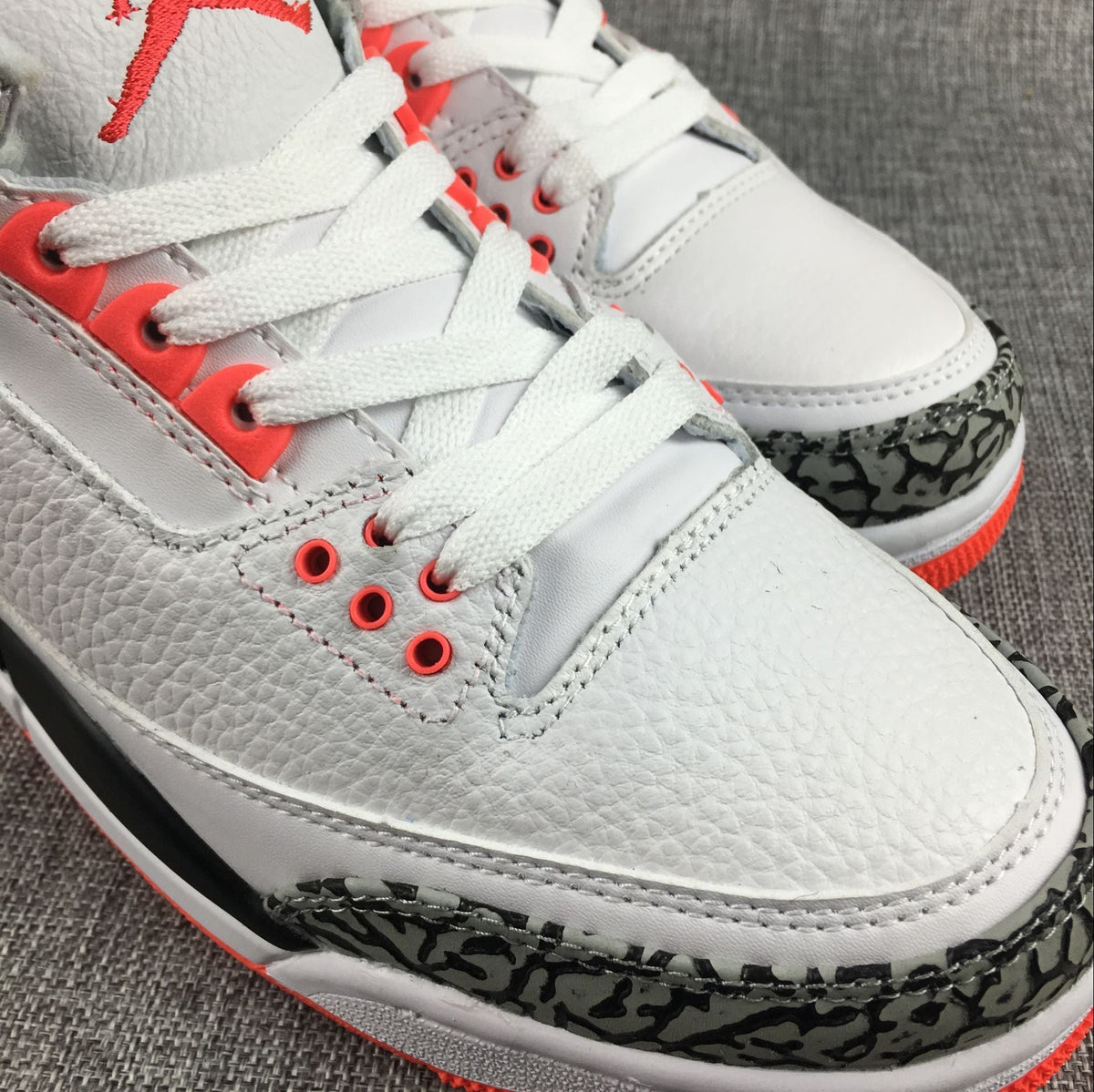 Air Jordan 3 White, Red and Black High-Top Sneakers
