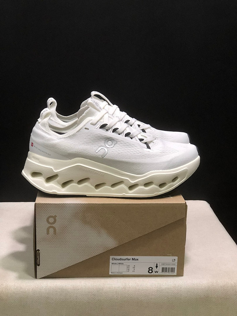 On Cloudsurfer Max White Running Sneakers