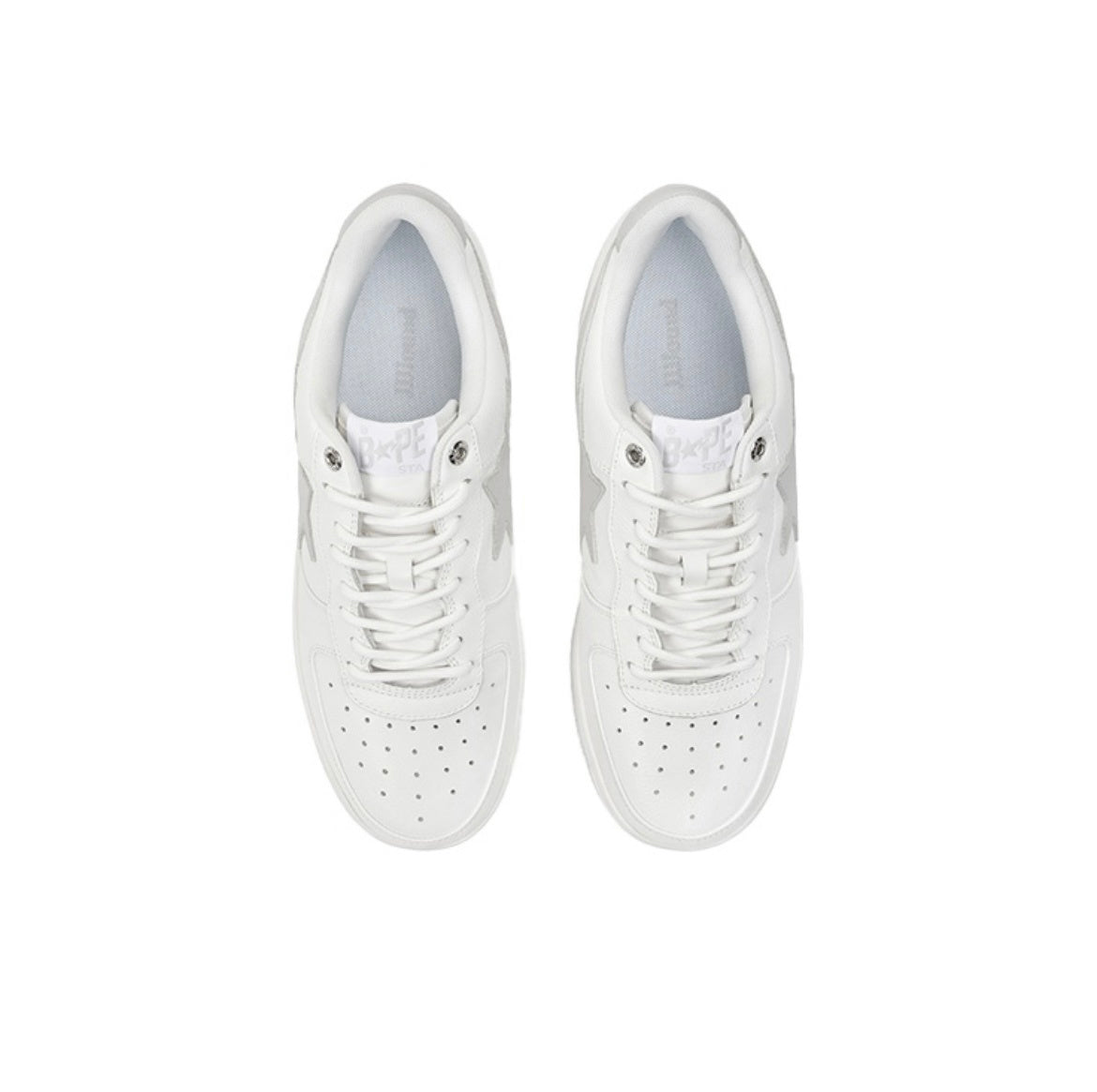 BAPE STA Low Sneakers in White and Grey