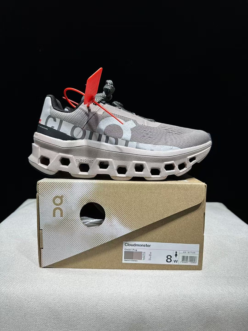 On Cloudmonster Sneakers in Cinder Fog