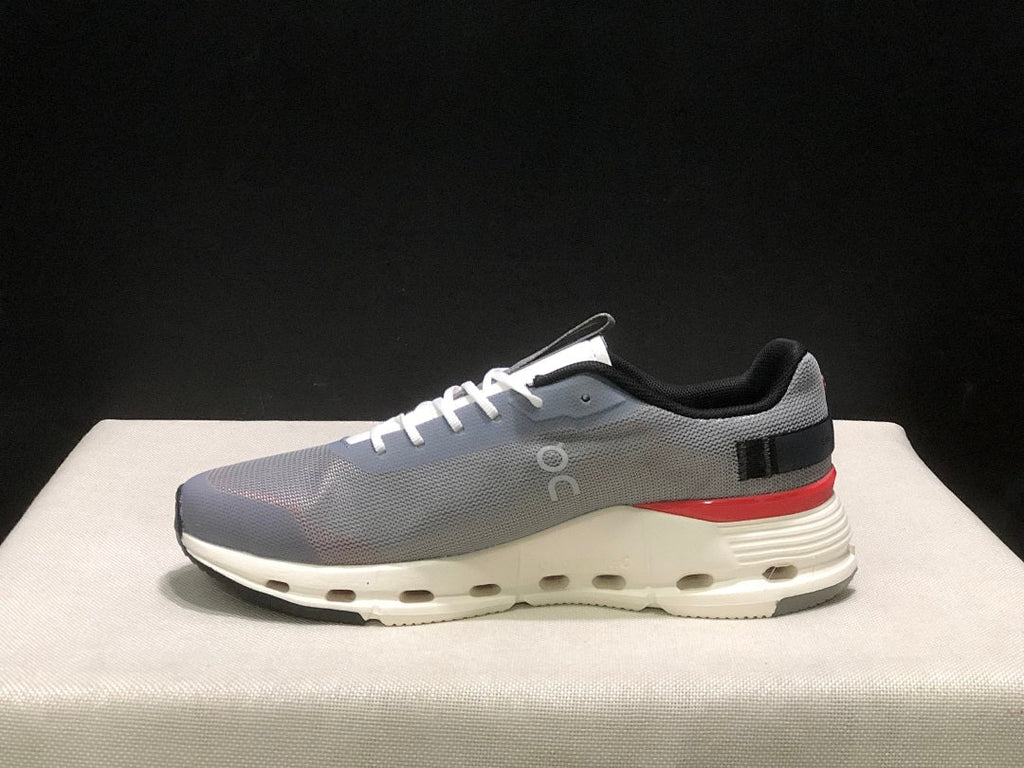 On Cloudnova Form 2 Sneakers in Fog Gray and Red