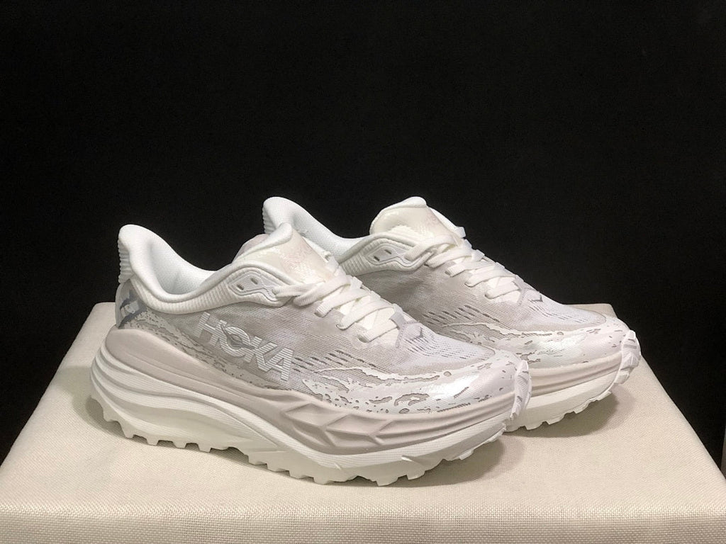 HOKA Stinson 7 White and Gray Sneakers