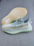 Yeezy 350 V2 Knit Sneakers in White and Tan