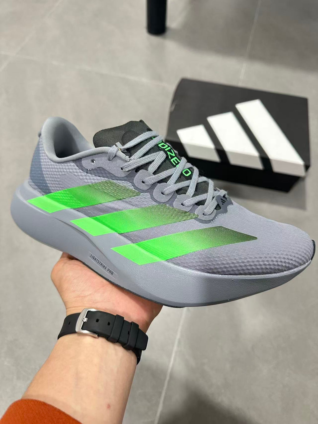 adidas Lightstrike Pro Running Shoes Grey Green KI6927