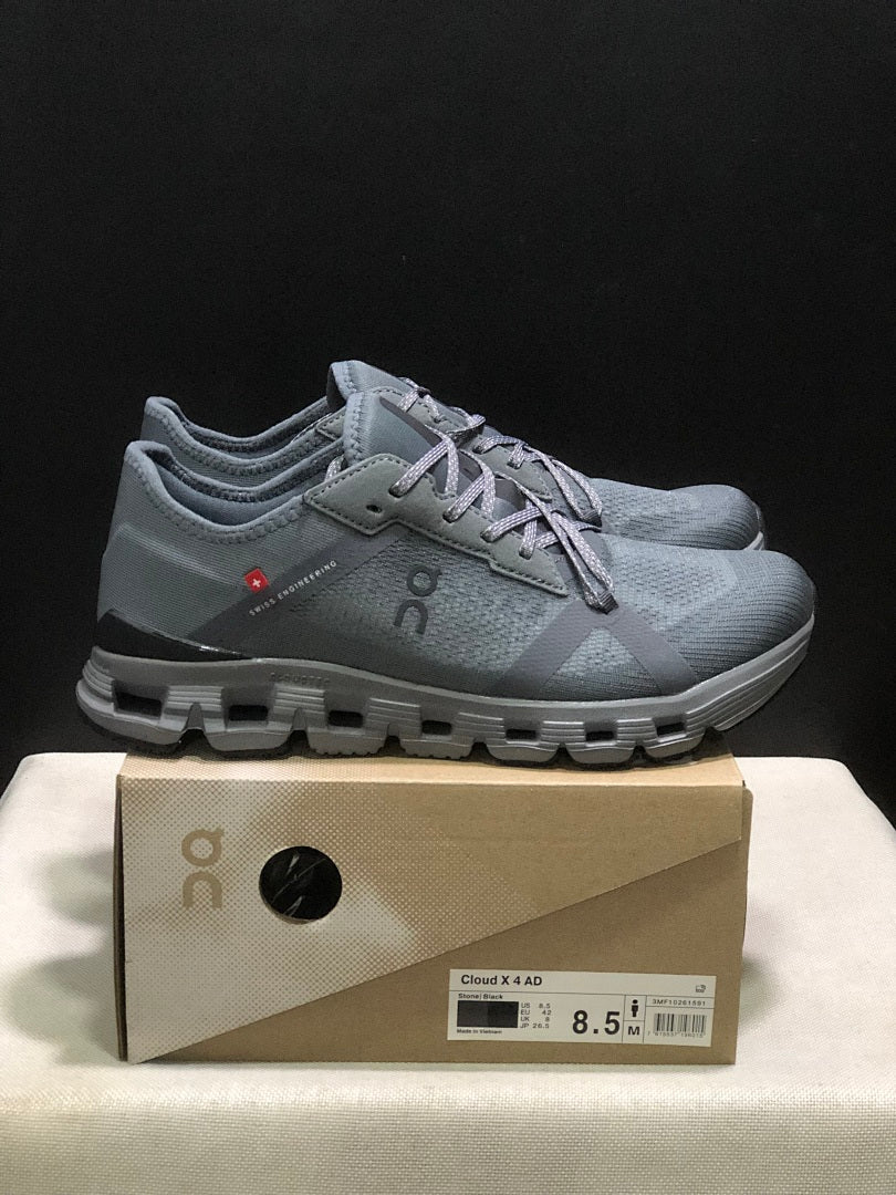 On Cloud X 4 AD Sneakers in Gray and Black