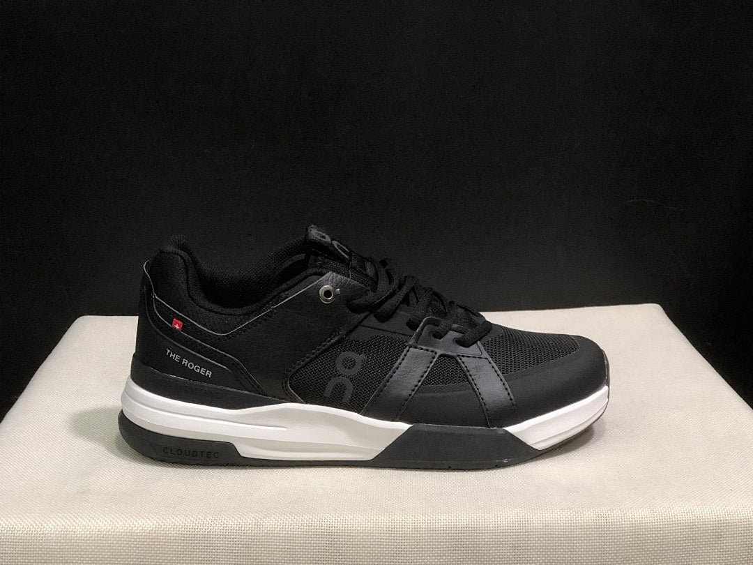 On The Roger Clubhouse Pro Black and White Sneakers