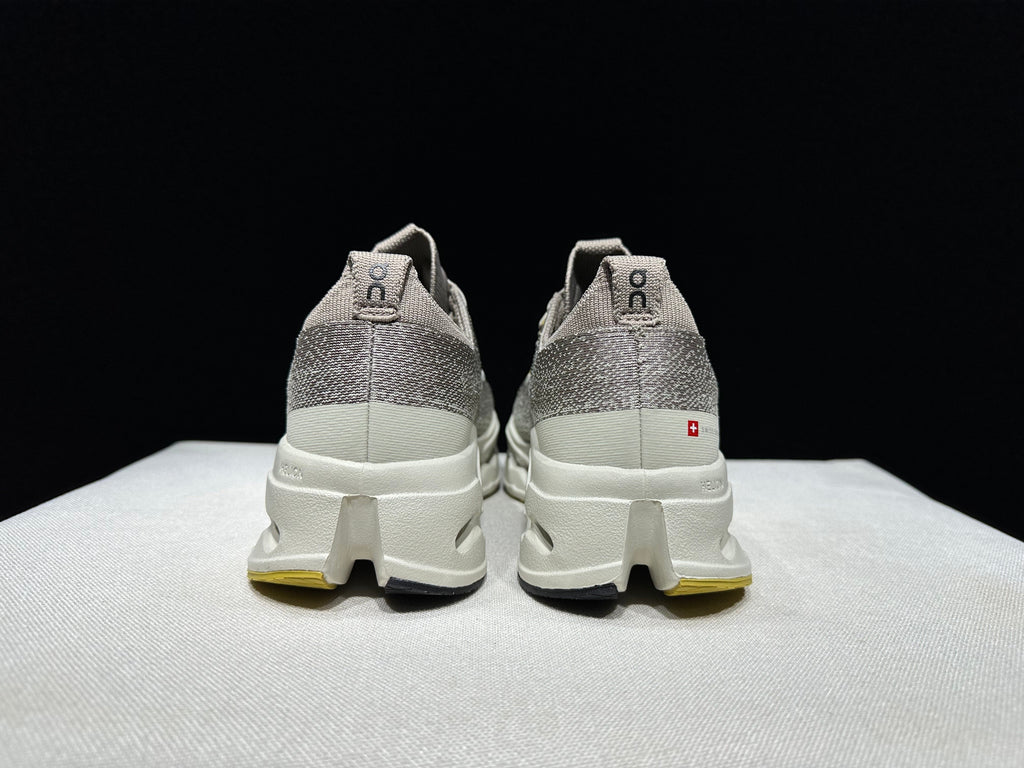 On Cloudsurfer Max Gray Beige Running Sneakers