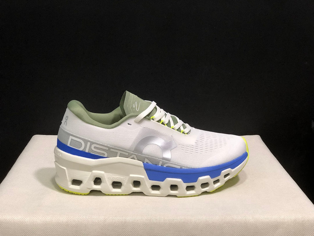 On Cloudmonster 2 Distance White and Blue Running Shoes