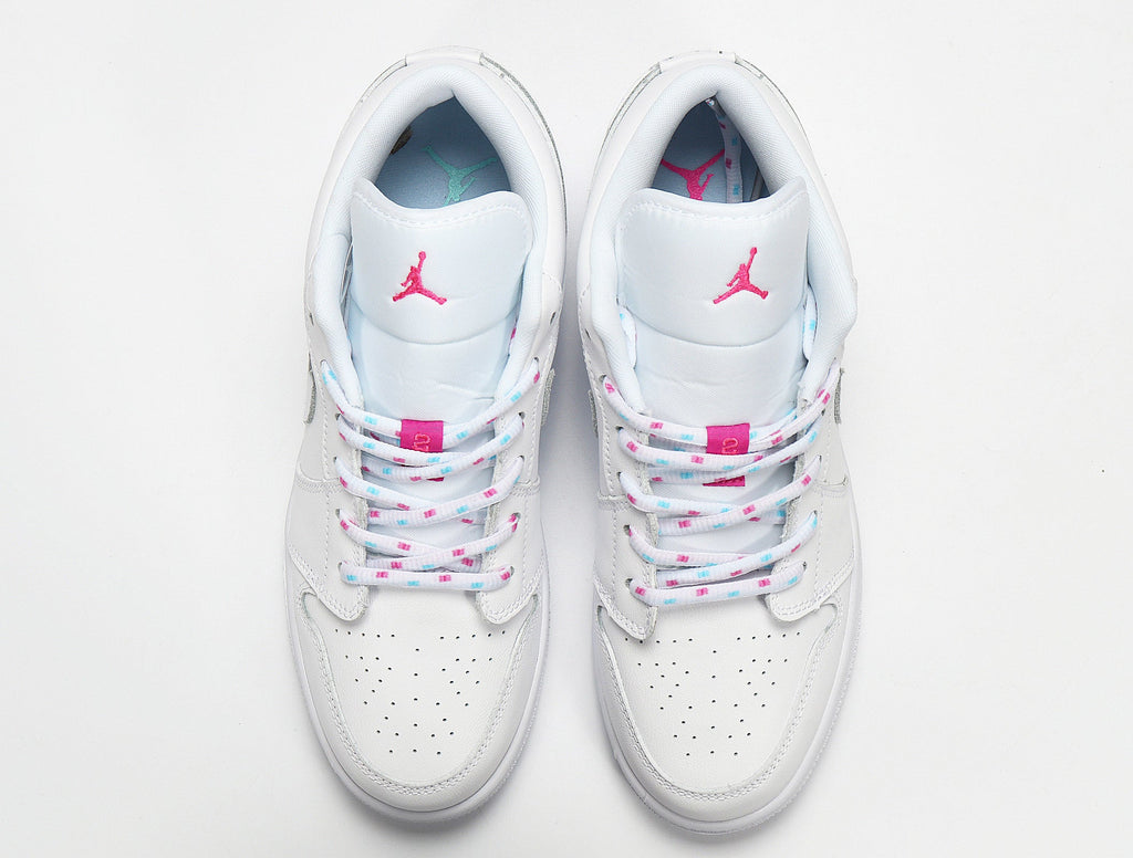 Jordan Air Jordan 1 Low White and Pink Sneakers