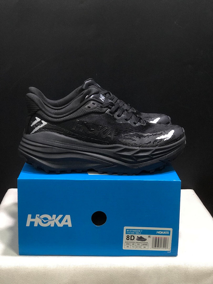 HOKA Stinson 7 Black Trail Sneakers