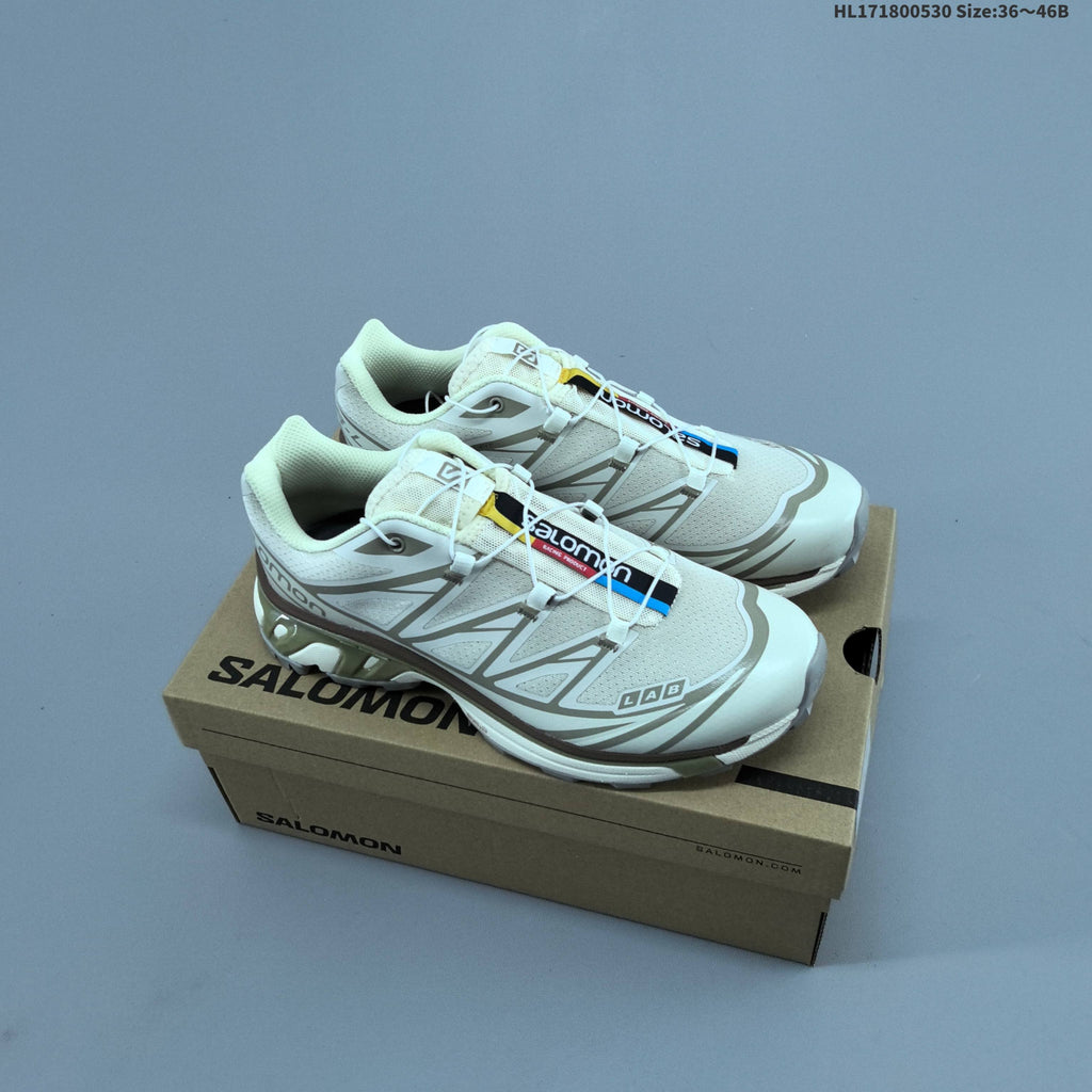Salomon XT-6 Trail Running Shoes, White and Grey