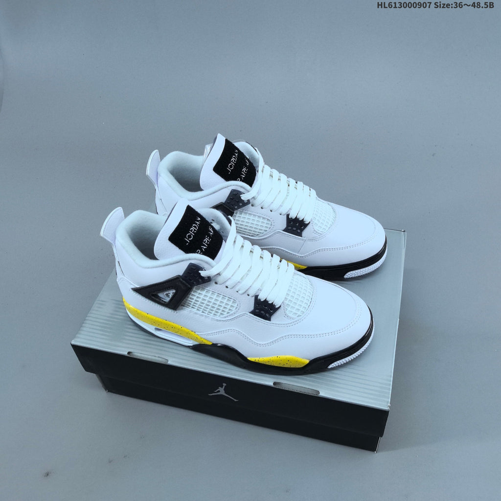 Jordan Air Jordan 4 Retro White Yellow Black Sneakers