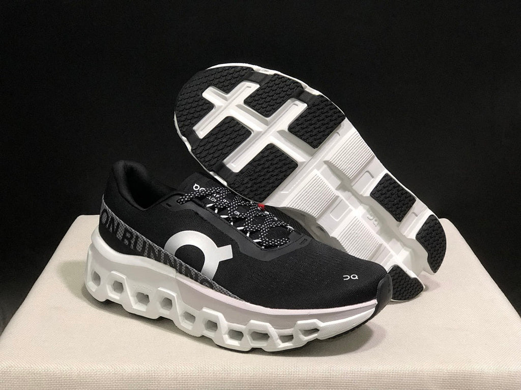 On Cloudmonster 2 Black White Running Shoes