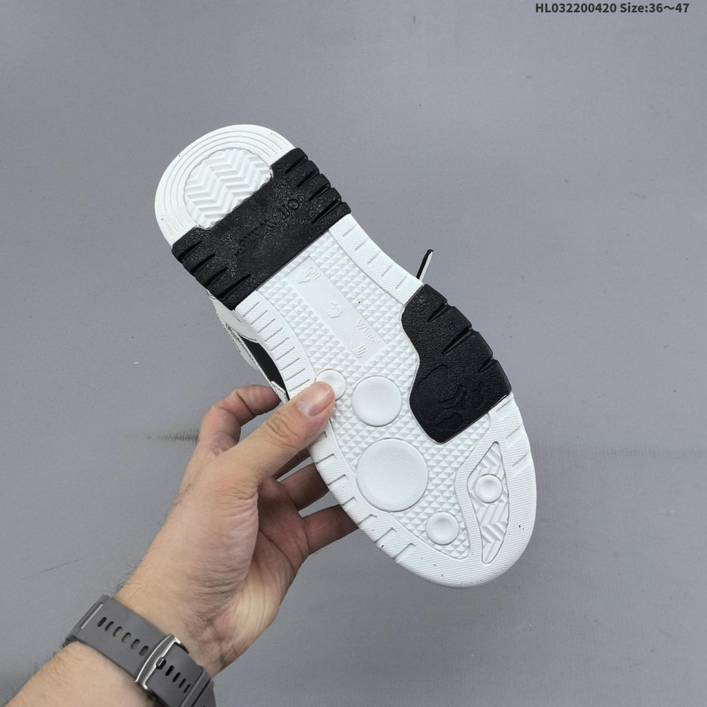 Off-White Arrows Low-Top Sneakers in White and Black